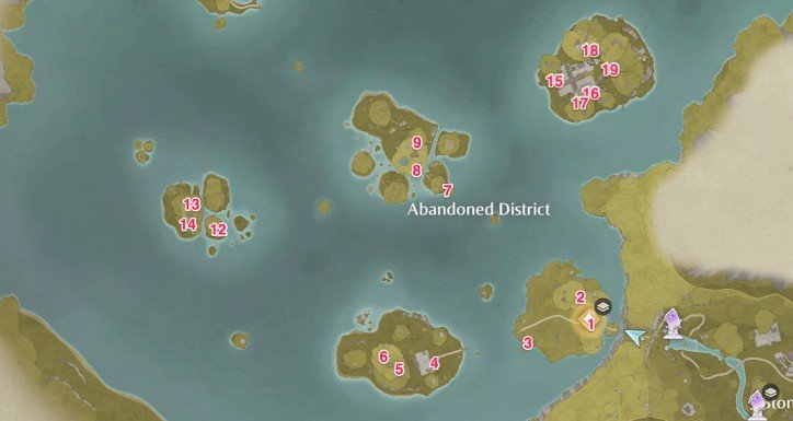 Locations of Treasure Chest (Abandoned District)